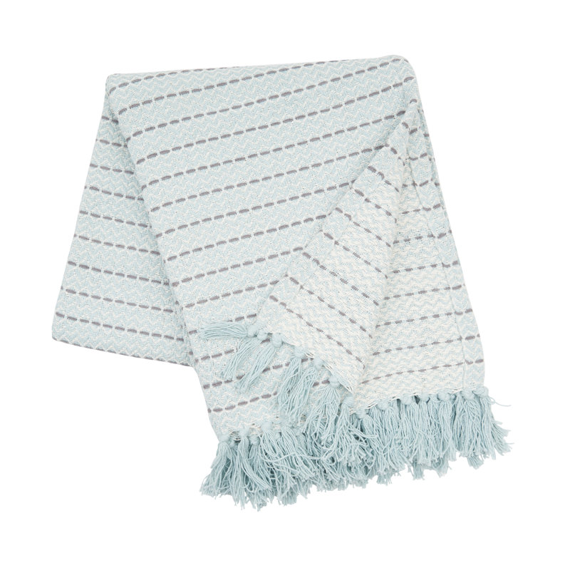 Mini Chevron Blue Throw, Blue