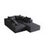 En forme de L de 132 po de forme modulaire avec 6 coussins, canapé moderne désossé et rembourré pour le salon et la chambre à coucher, chenille noire, mousse confortable, sièges, aucun assemblage requis-884668652