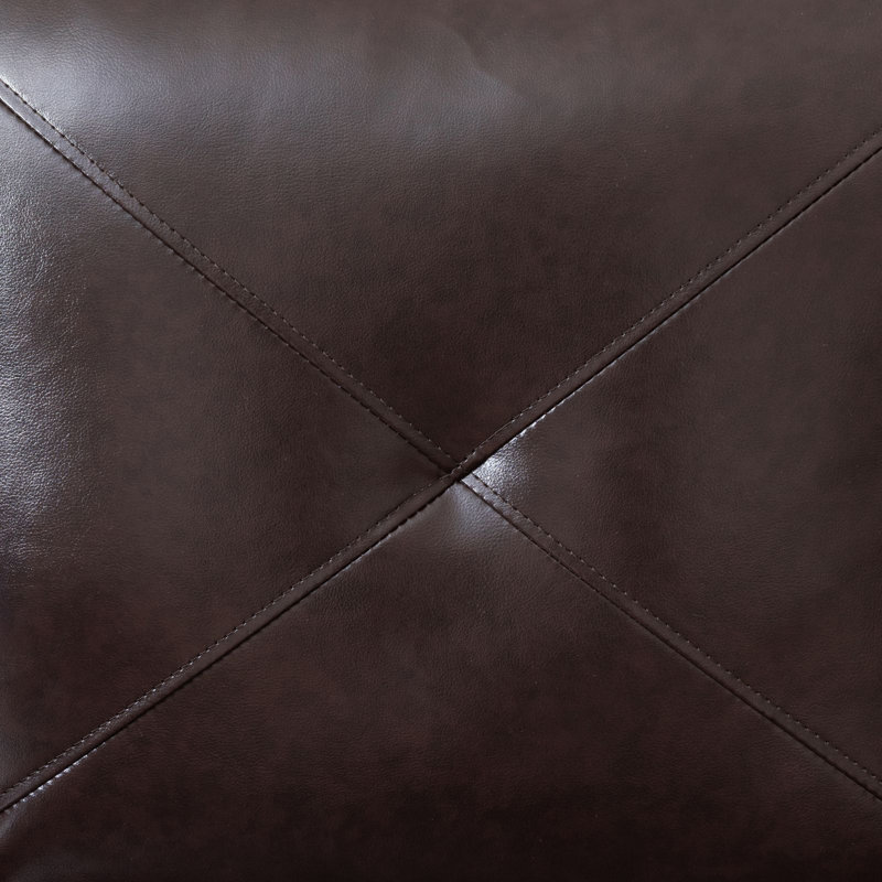 Faux Leather L-Shaped Sectional Left Hand Facing, Dark Brown Faux Leather, Left Hand Facing