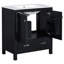 Meuble-lavabo de 30 po en noir avec lavabo simple en céramique. Structure d'armoire, portes à fermeture en douceur. 2 portes et 1 tiroir de rangement. Lavabo rectangulaire. Fabrication moderne en bois massif. Évier à tiroir.-4341150-4341148