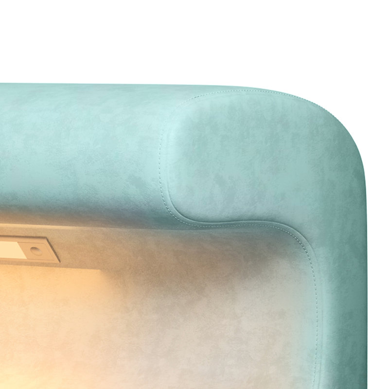 Cuir élégant avec DEL intelligente pour la décoration de la chambre à coucher et du vestibule, Antique Blue Green
