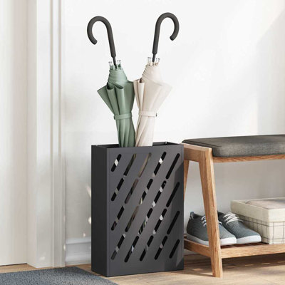 Umbrella Stand With Storage 28 X 12 X 41 Cm Steel