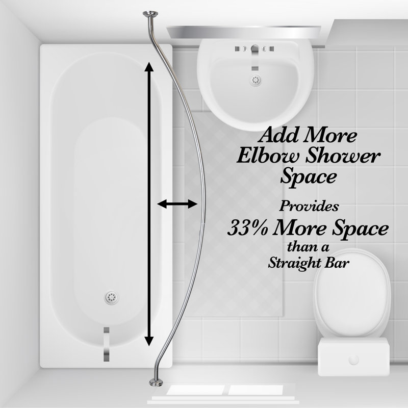 44'' Curved Shower Curtain Rod
