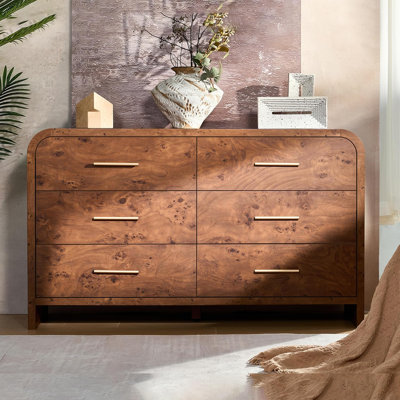 Modern 6-Drawer Storage Cabinets With Large Rounded Corner Dresser