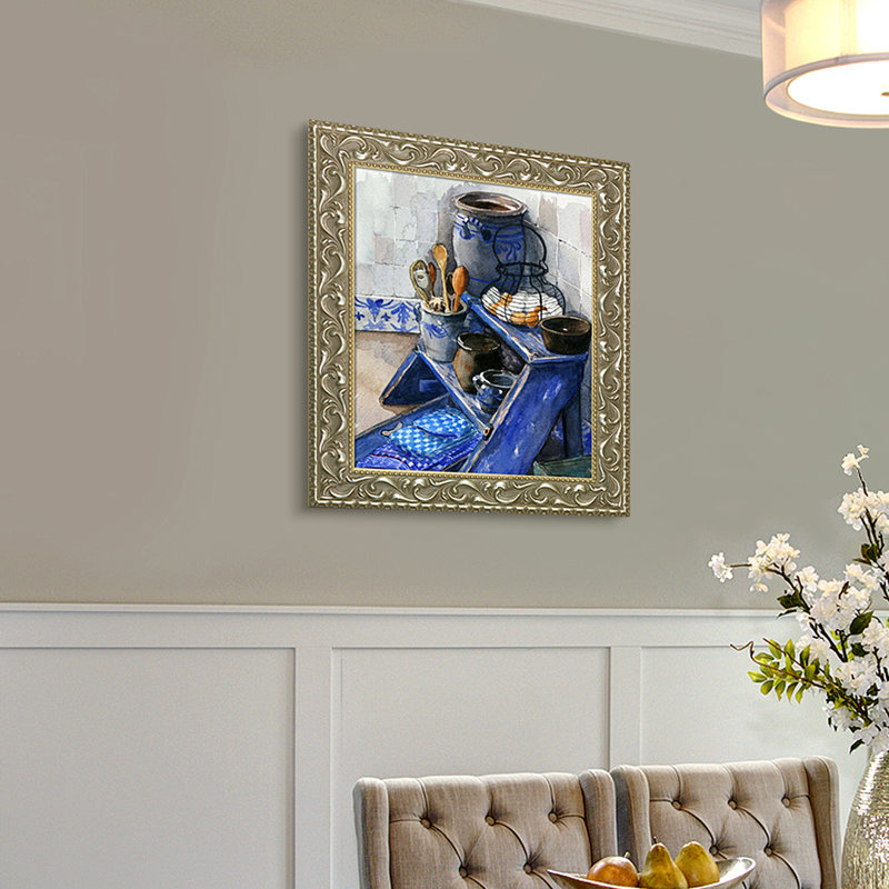 Reproduction d’art sur toile encadrée « Blue still » par Jolanda Van der Elst, H 25,5 po x l 21,5 po x p 2 po
