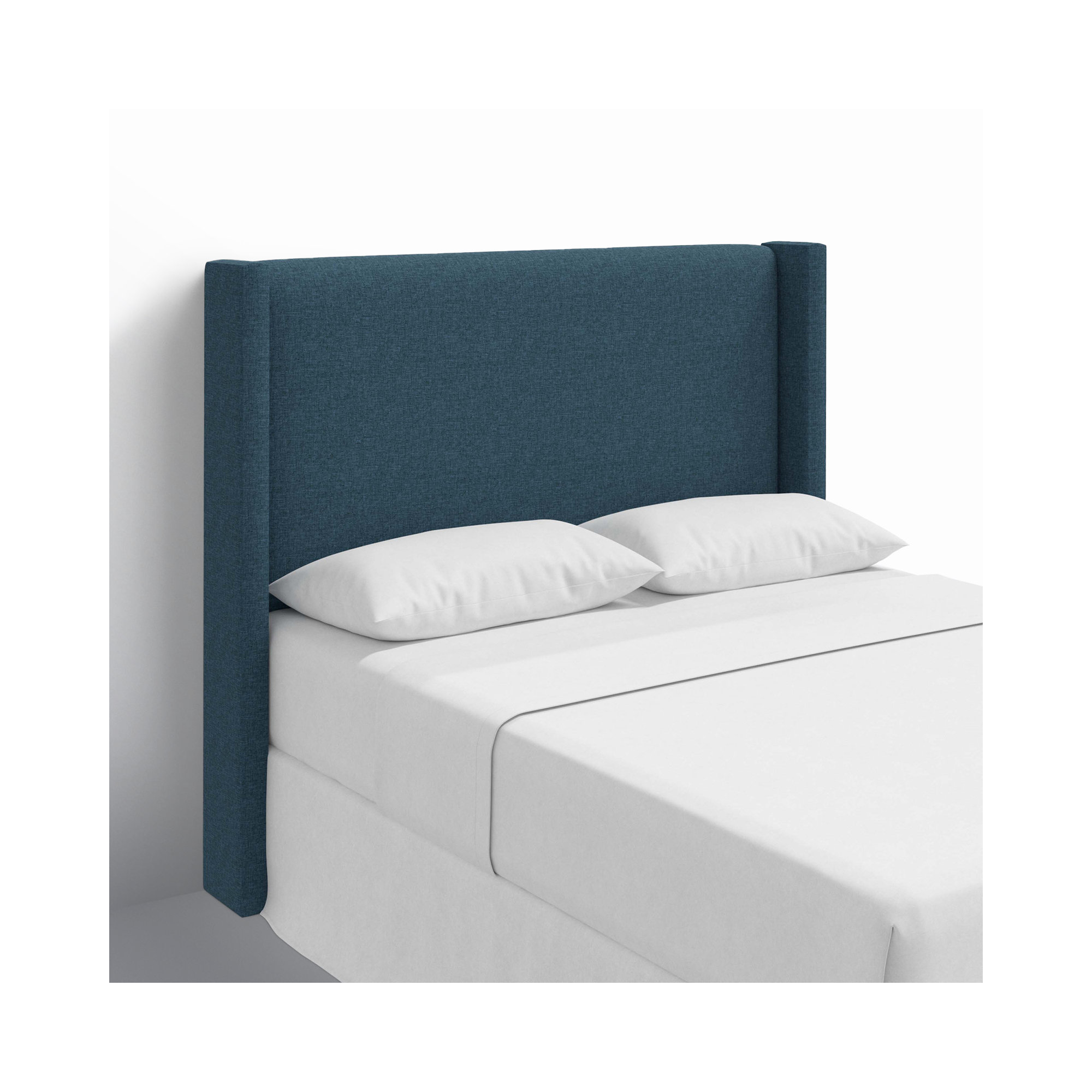 Hanson Upholstered Headboard, King, Zuma Navy Textured Linen
