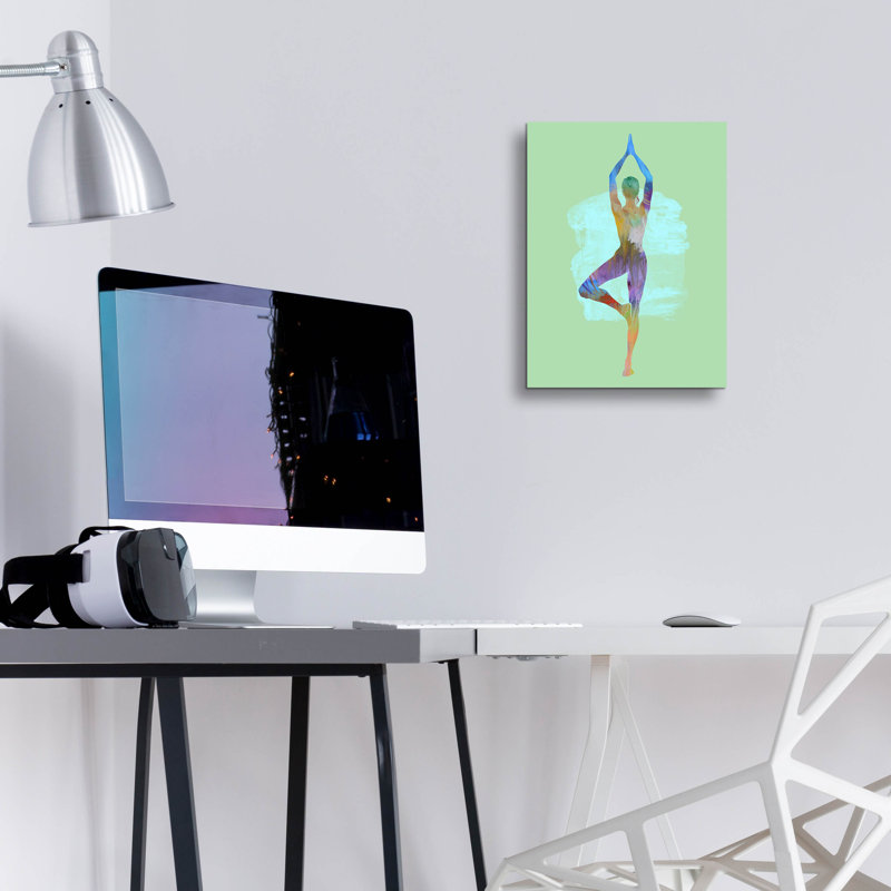 Art mural en verre Winston Porter «Tree Pose Two Moon» par Tim Parker, H 16 po x l 12 po x P 0,13 po