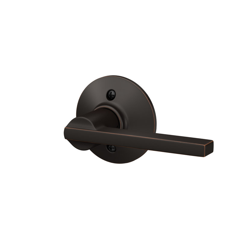 Latitude Non-Turning Lock Door Lever, Aged Bronze