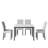 4 - Person Wooden-Frame Upholstered Dining Set with Rectangular Faux-Marble Pattern top table