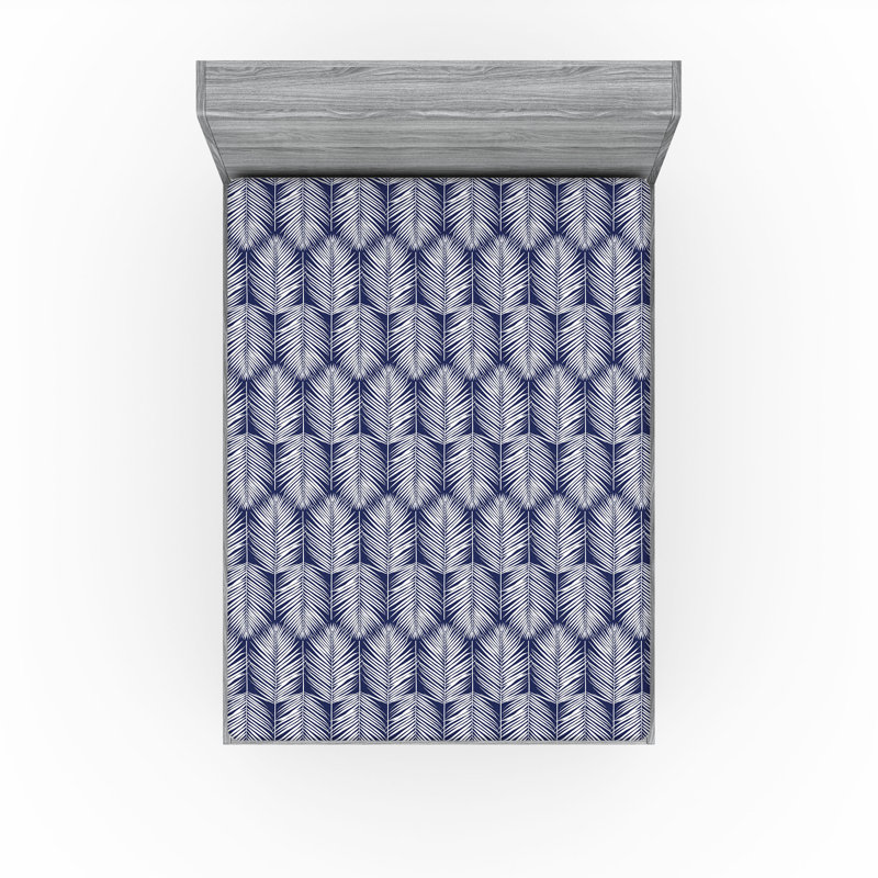 Drap-housse , Drap-housse grand, Bleu marine / blanc