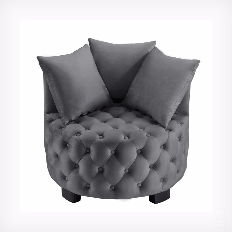 Chaise d'appoint contemporaine rembourrée et capitonnée