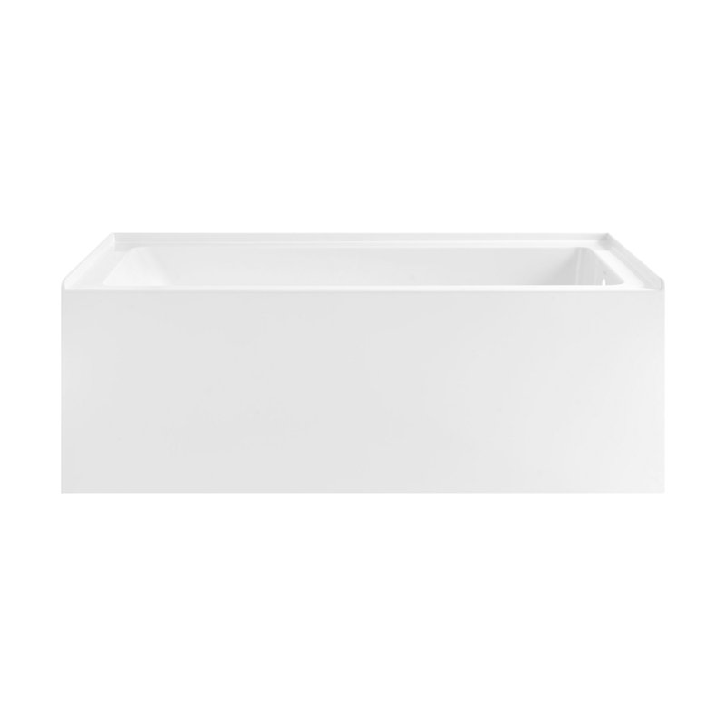 Voltaire 60" x 32" Alcove Bathtub with Apron, Glossy White, Right