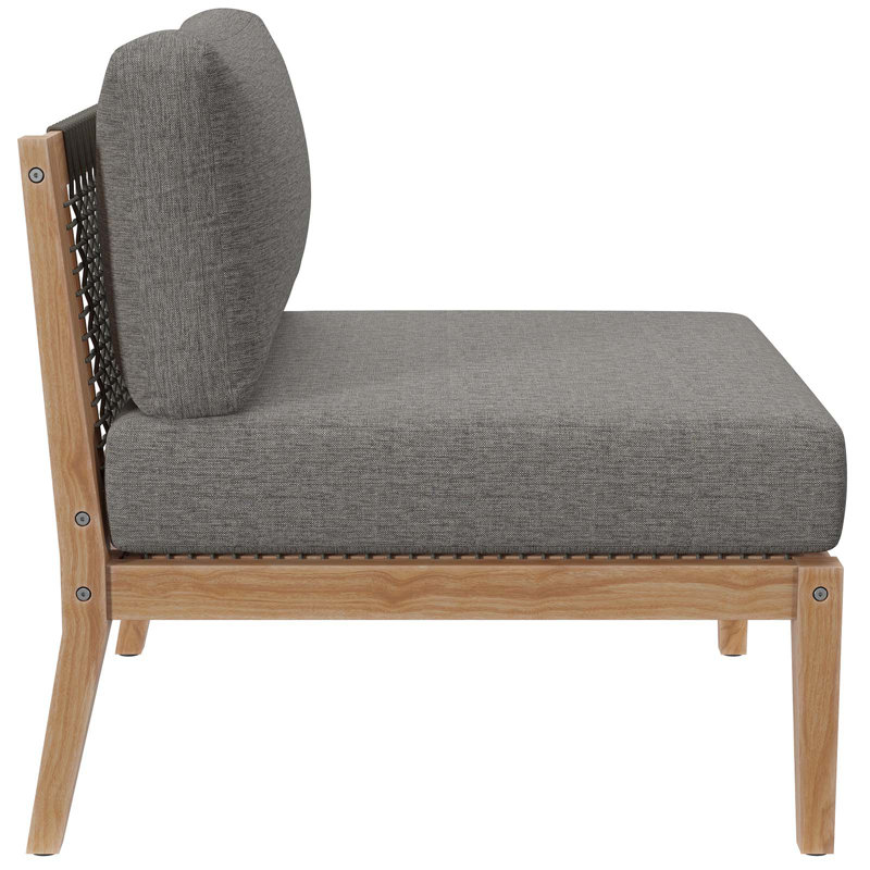 Clearwater 6-Piece Gray Teak Wood Outdoor Sectional Sofa
