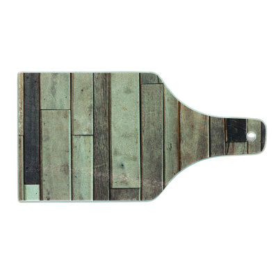 Ambesonne Wooden Print Tempered Glass Cutting Board American Western Style Brown