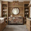 Buffet en bois massif récupéré avec base en fer Braun - Armoire de rangement rustique à 3 portes 