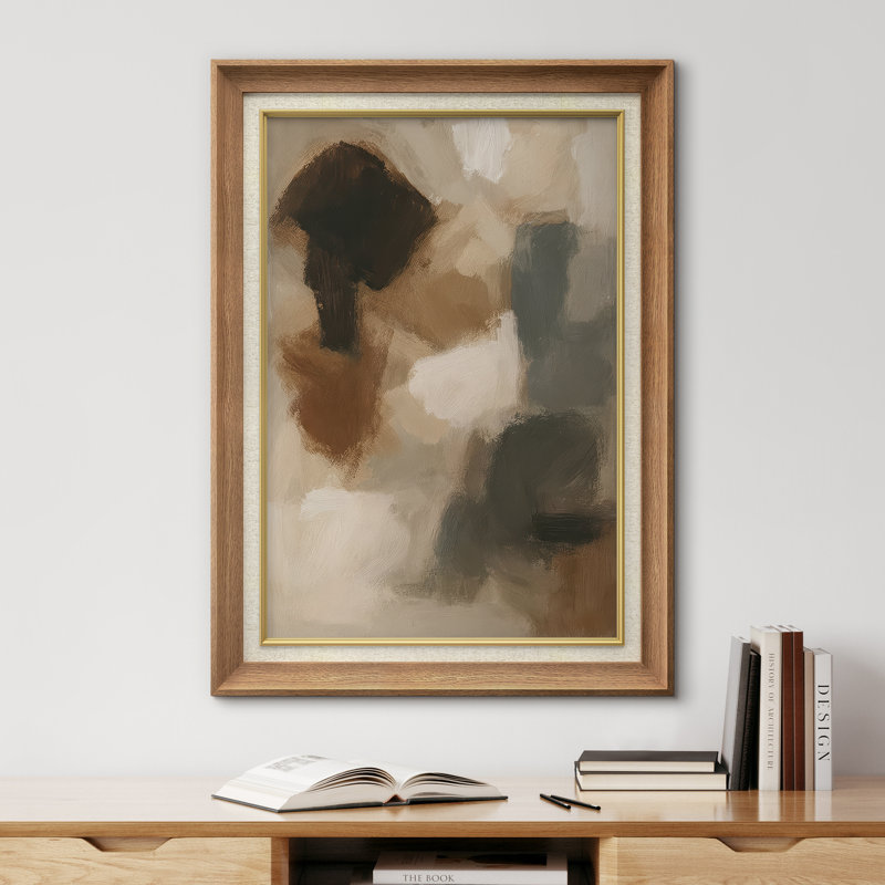 «Earth Tone Abstract», reproduction d'art encadrée sur papier, Cadre naturel de qualité supérieure
