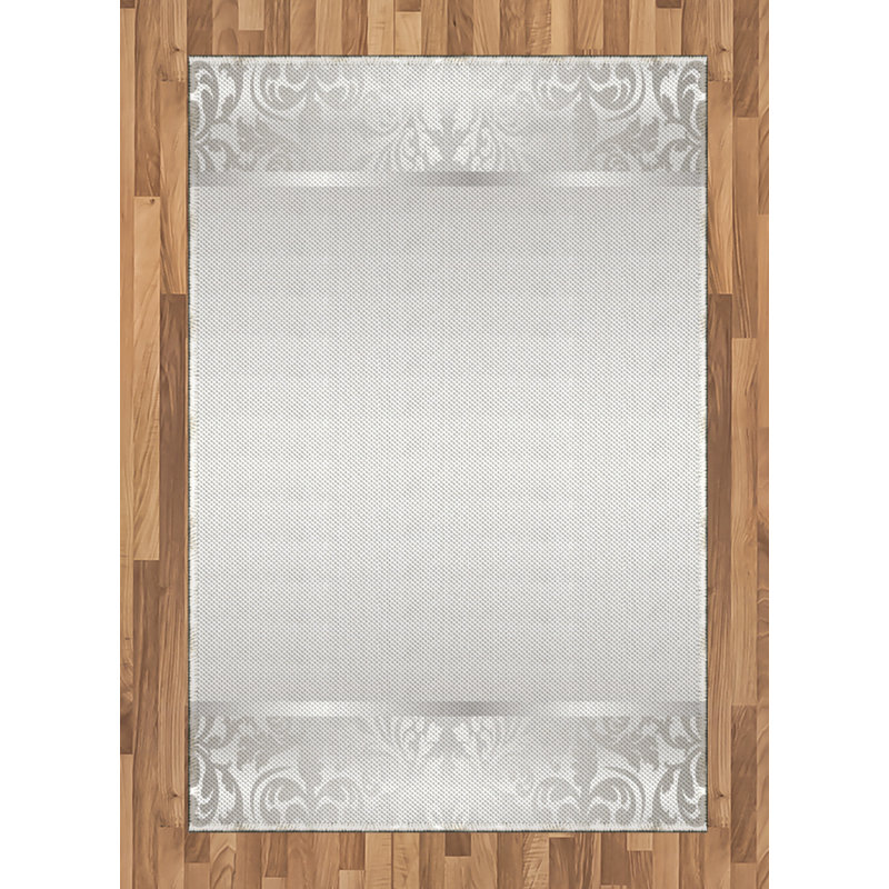 Gray High Density Long Fiber Poly Threads Decorative Area Rug Carpet, Rectangle 4' x 5'8"