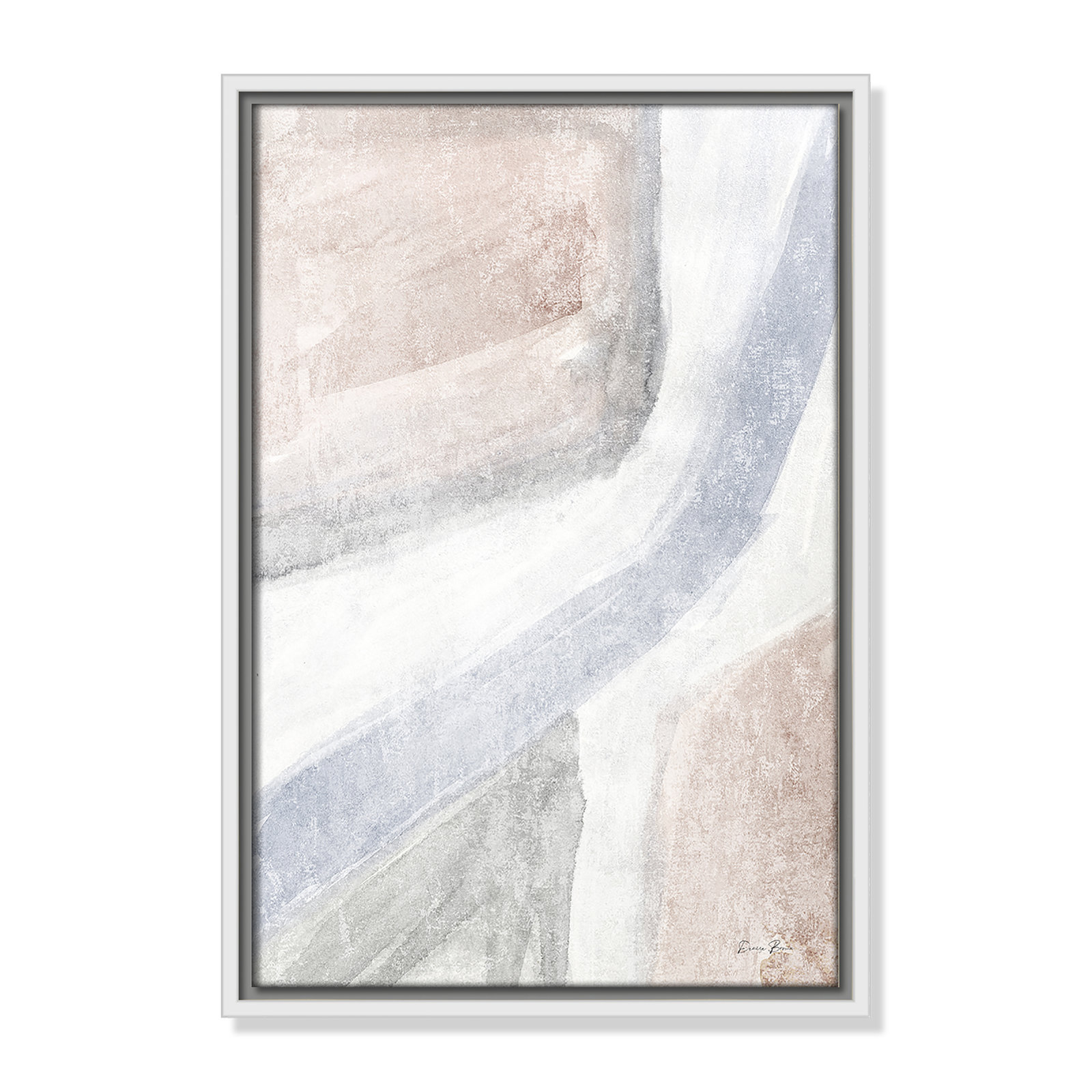 Helmsford "Soften 1" Painting, 19.5" H x 13.5" W x 2" D, White