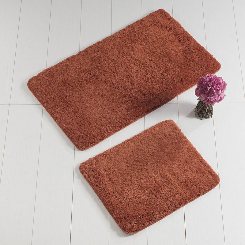 Ensemble de tapis pour salle de bain 2 pièces Kewstoke, Rouge brique