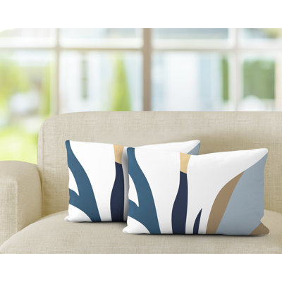 Polyester Lumbar Rectangular Indoor/Outdoor Pillow Cover & Insert