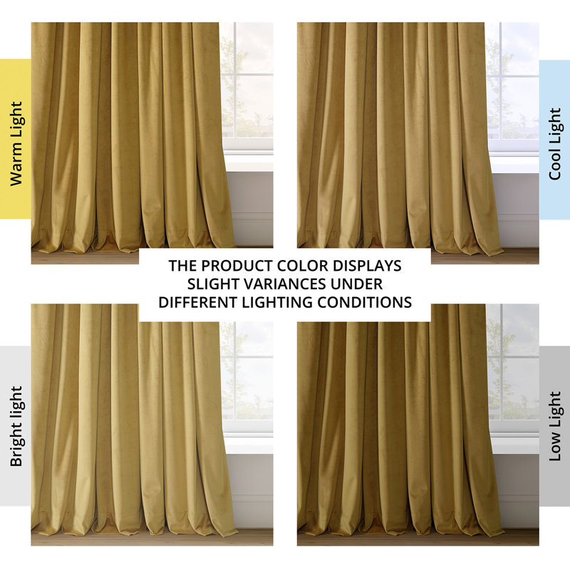 Olivia Velvet Blackout Curtain (1 Panel), Fool's Gold, 50" W x 120" L