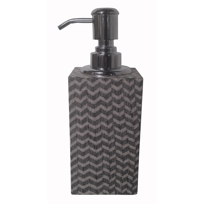 Gray Chevron Soap Dispenser, Chrome