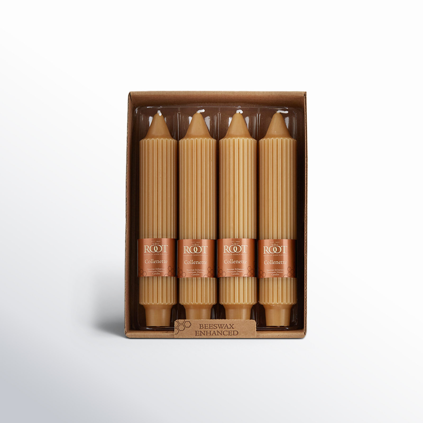 Unscented Taper Candle, Beeswax, 7" H x 1.25" W x 1.25" D