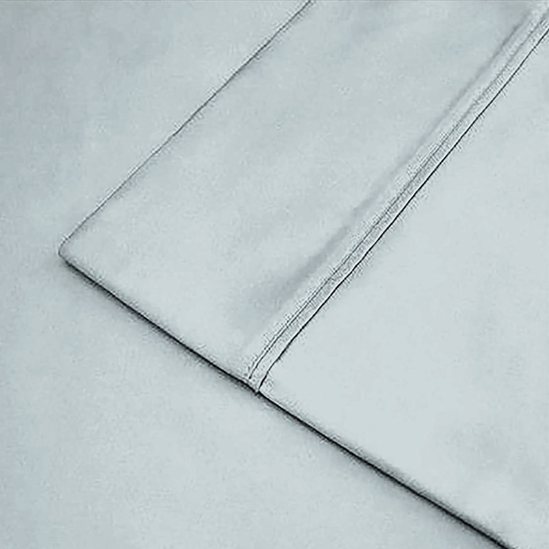 Taie d'oreiller en satin 400 fils, Bleu ciel, Simple