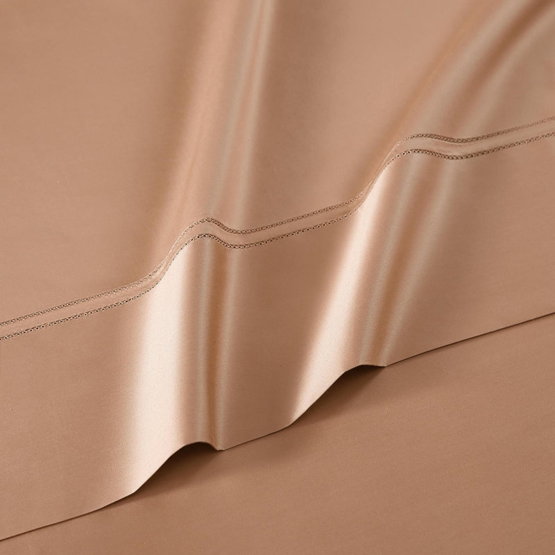 Yalda Egyptian Cotton Sateen Sheet Set , Gray, California King Sheet Set + 2 Pillowcases