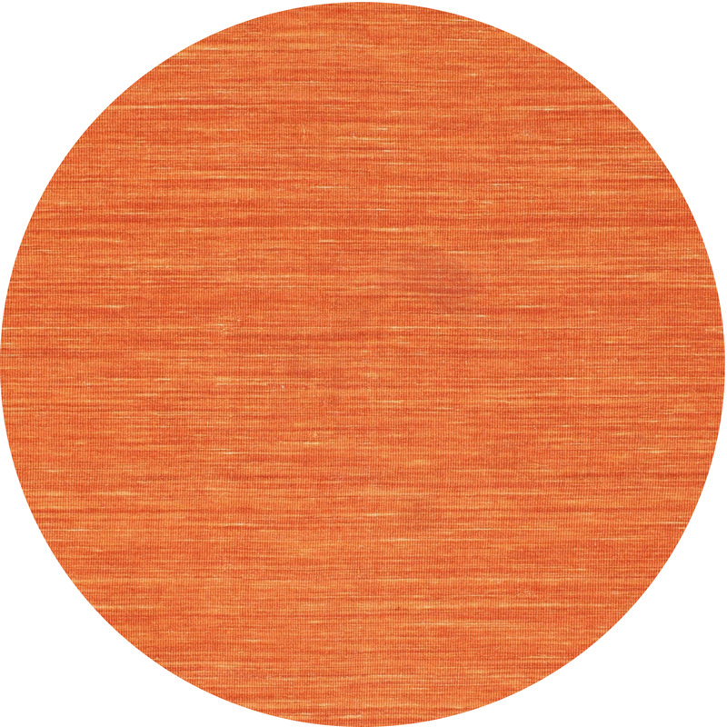 Tapis de zone orange contemporaine, Rond 6 pi x 6 pi