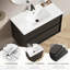 Meuble-lavabo de salle de bain avec lavabo en céramique - Meuble-lavabo mural flottant cannelé avec tiroirs, moderne-715249140-715249144