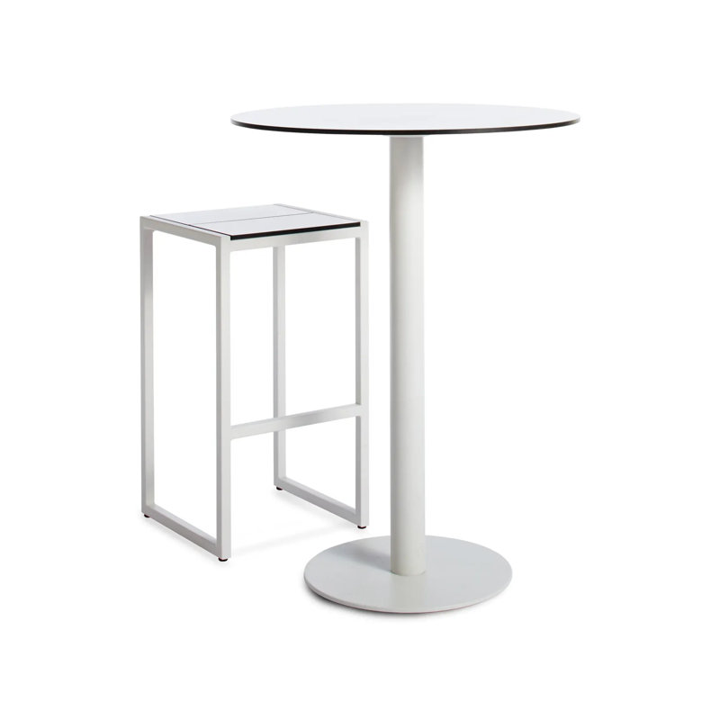 White Powder-Coated Aluminum Outdoor Barstool