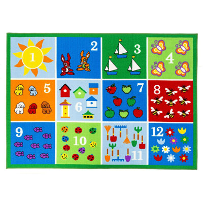 Tapis de jeu éducatif réversible pour enfants 31 po x 58 po Greens