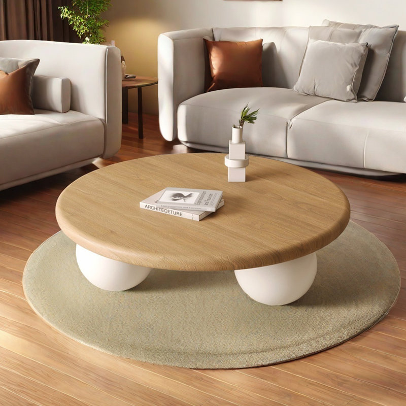 Table basse simple et luxueuse pour salon, Burlywood, H 13,8 po x L 31,5 po x l 31,5 po