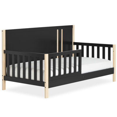  Lit pour tout-petits Soho en noir mat rétro, certifié Jpma & Greenguard Gold, fabriqué en pin néo-zélandais durable