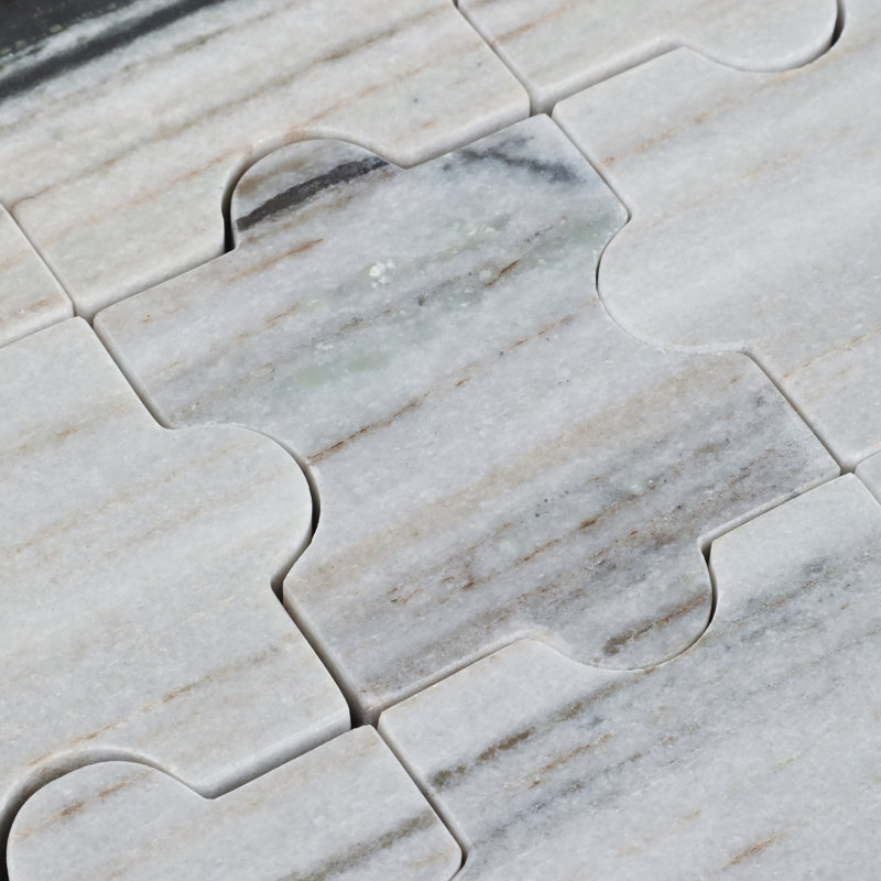 Jeu de casse-tête en pierre - Banswara Marble Square - Jeu de table décoratif blanc 13 po