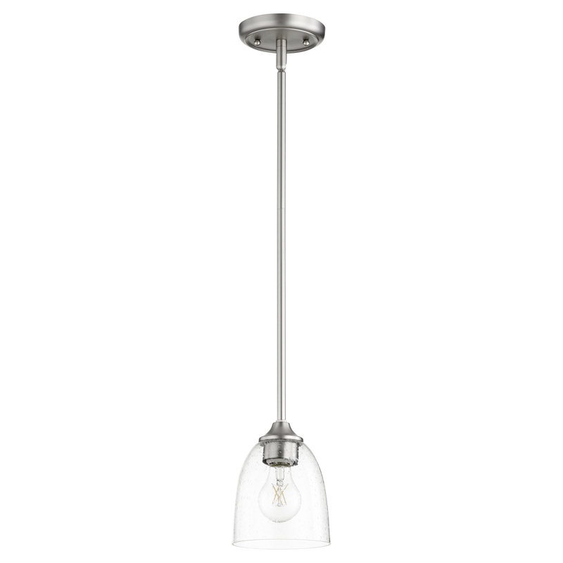 Luminaire suspendu pour dôme simple 1 lumières Brookview, Nickel satiné