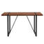 Ensemble de table et de chaises. Une table de salle à manger avec des pieds en métal noir, jumelée à 4 chaises douces et des pieds en métal noir-329893621-329893623