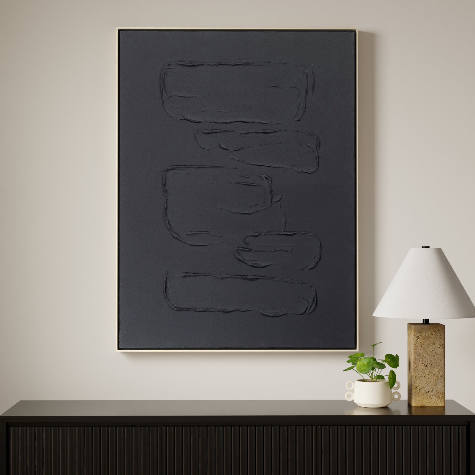 Adley "Hemkund Abstract" Painting, 48.18" H x 36" W x 2" D