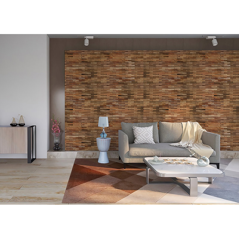 Panneaux muraux bruns 7,08 po x 7,08 po (paquet de 8)