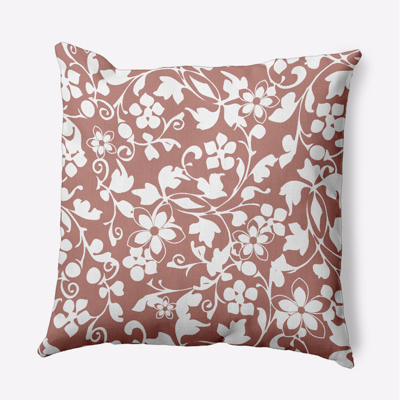 Floral Outdoor Reversible Throw Pillow, 20" H x 20" W, Square