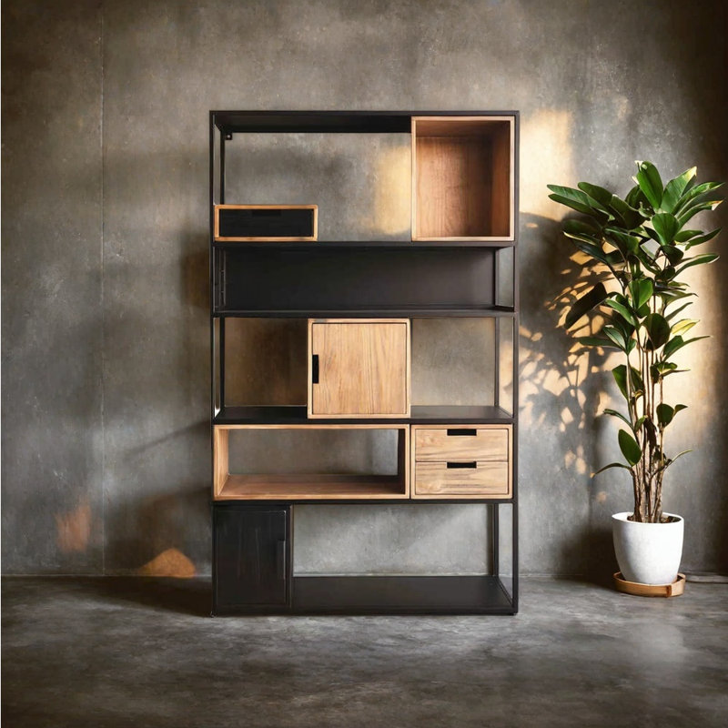 Bibliothèque simple de style industriel