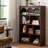 Retro Nut-Brown Solid Wood China Cabinet