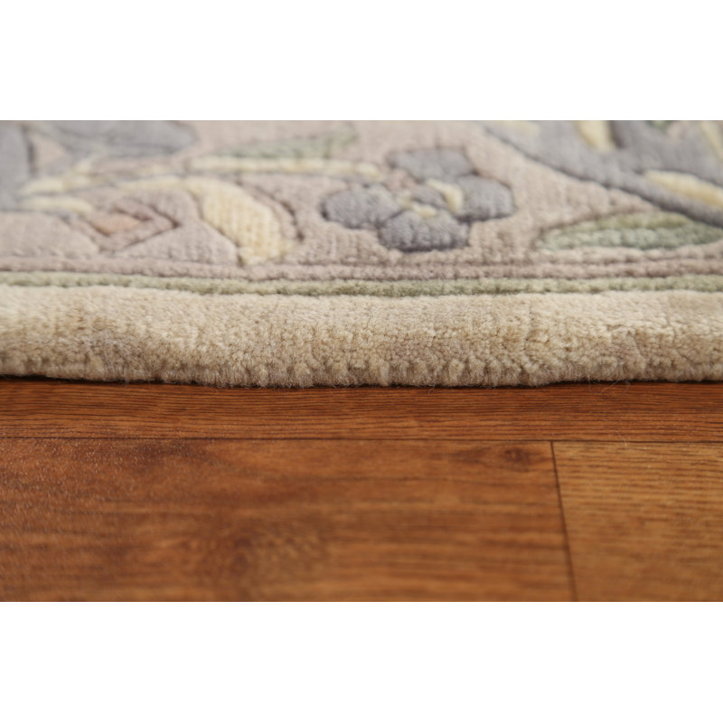 Tapis unique beige / ivoire noué à la main nouvel âge 5 pi 4 po x 8 pi 0 po