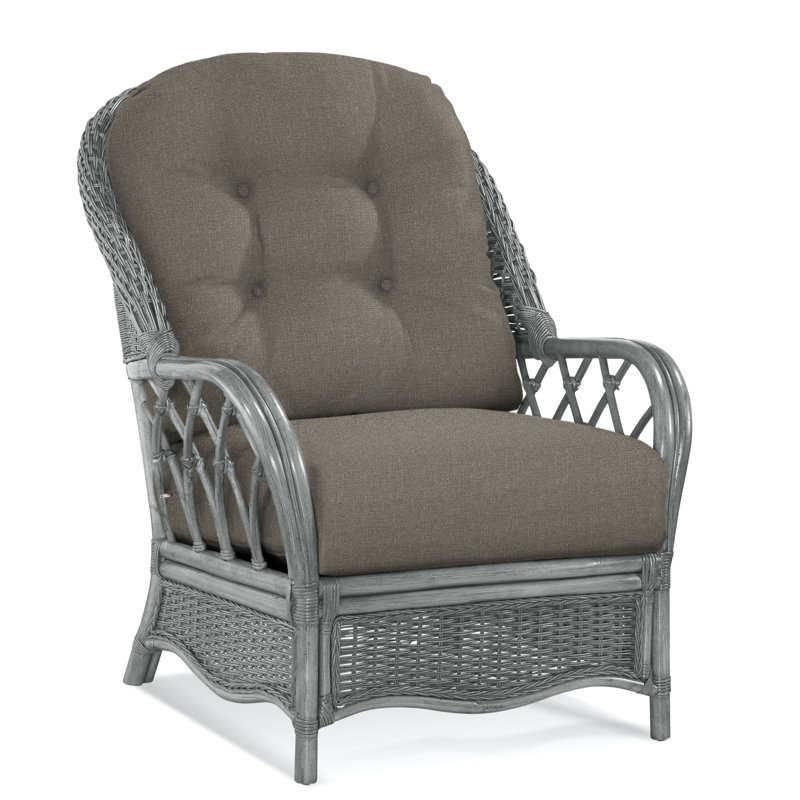 Chaise avec accoudoirs en rotin Everglade, Performance gris sucre; 0863-84, Graine de lin