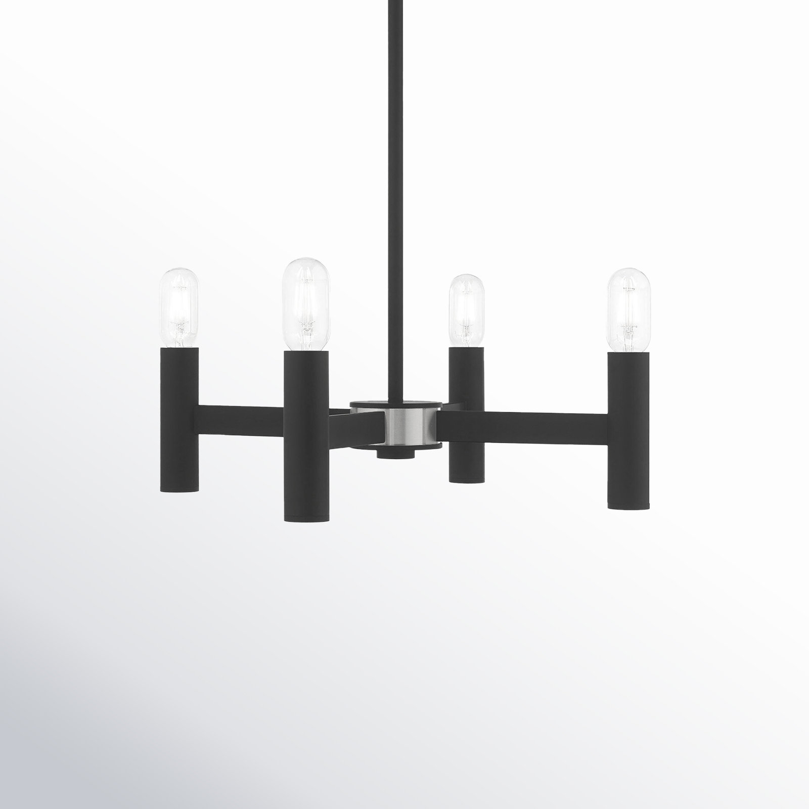Martella 5 - Light Candle Style Classic / Traditional Chandelier, Black, 6" H x 20" W x 20" D