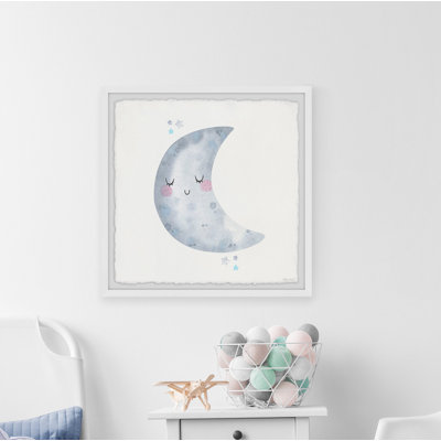 «Sleeping Moon», reproduction d'art encadrée sur papier