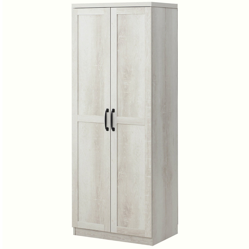 Pantry Cabinet with Adjustable Shelves, Doors, Antique White