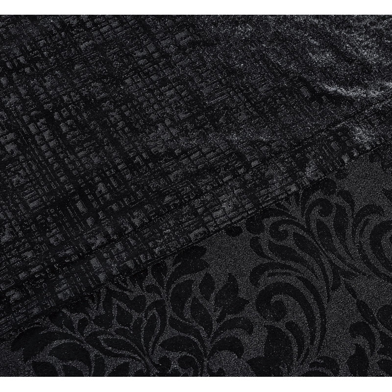 Velvet Duvet Cover, King Duvet Cover + 2 Standard Pillowcases, Black