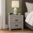 Laide Nightstand With 2 Drawers, Cup Handles, Gray Driftwood Finish Wood